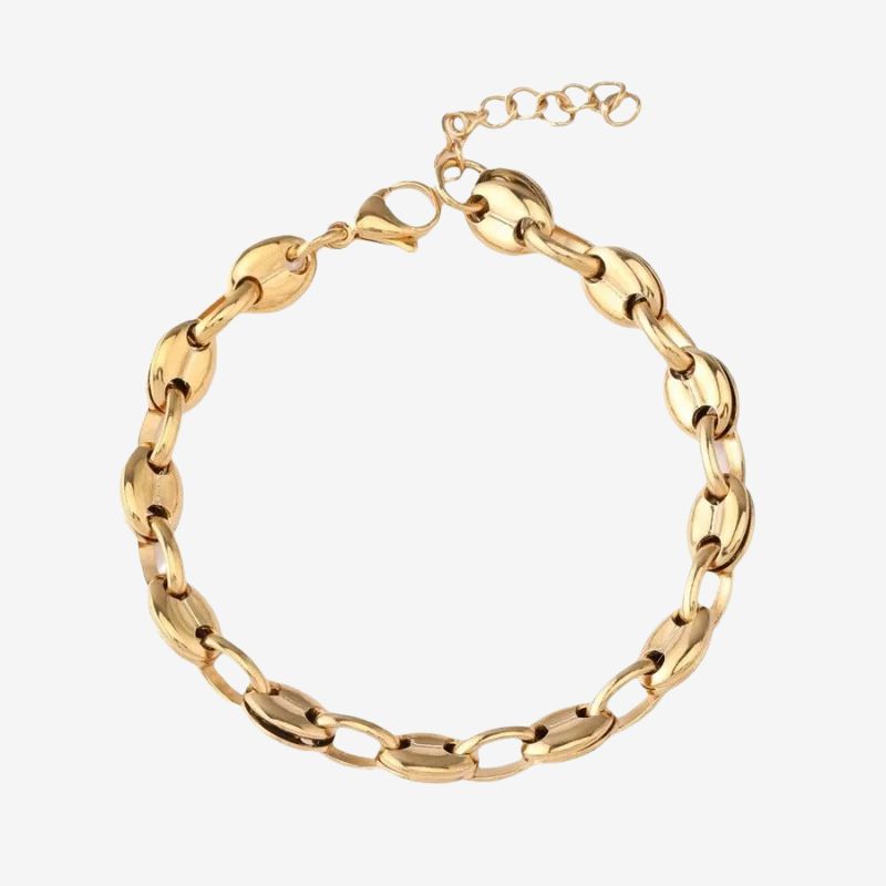 Bracelet Grain De Café Femme Doré Acier Inoxydable