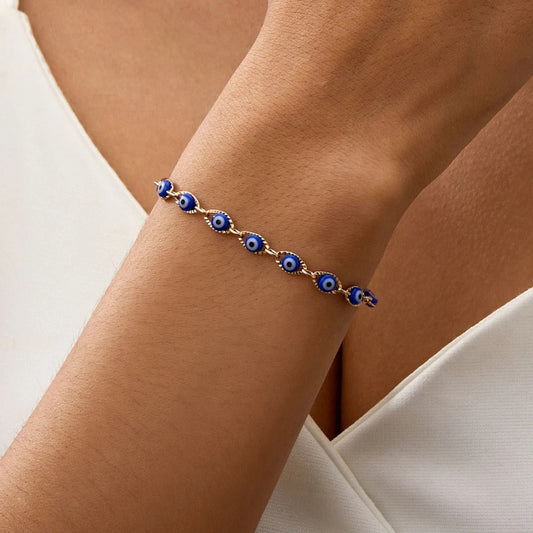 Bracelet Oeil Bleu Maille