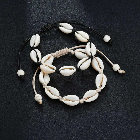 Bracelet Africain Femme Coquillage Cordon Réglable