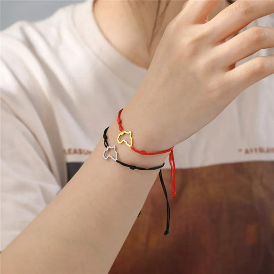 Bracelet Africain Femme Cordon Minimaliste Et Acier Inoxydable