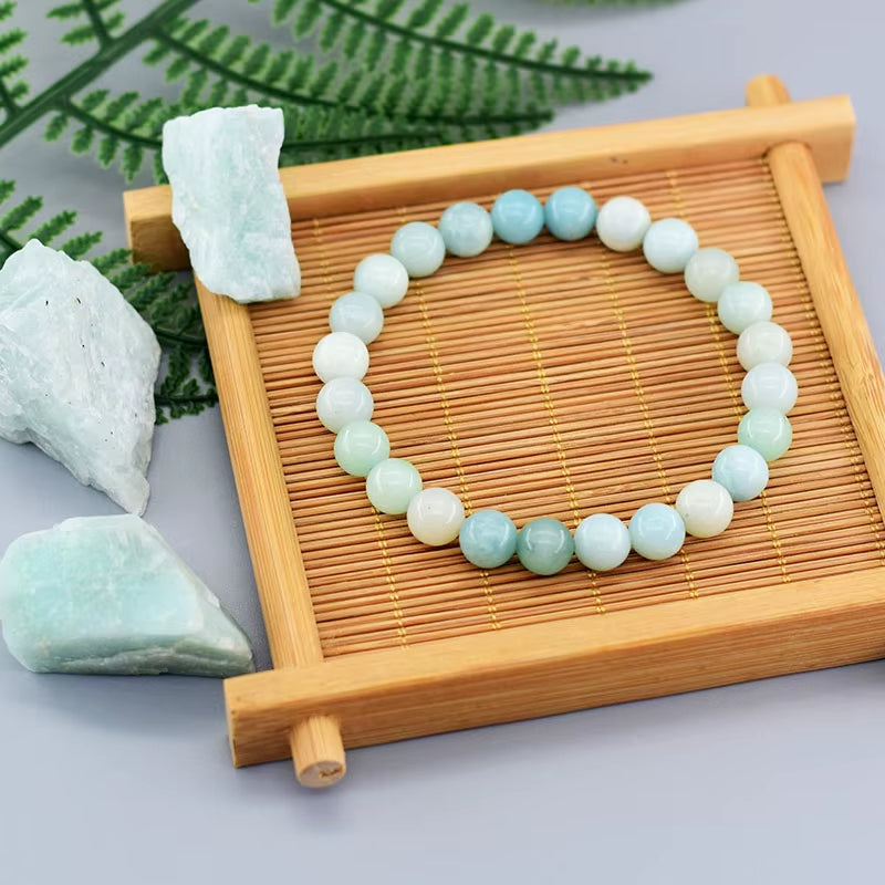 Bracelet Amazonite à Perles Rondes