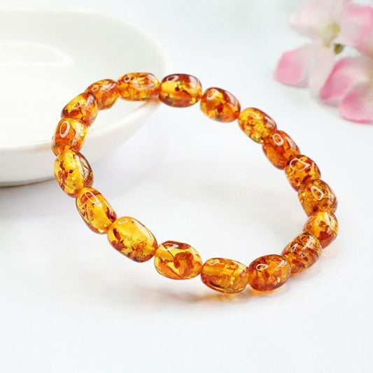 Bracelet Ambre Femme Reflets Miel