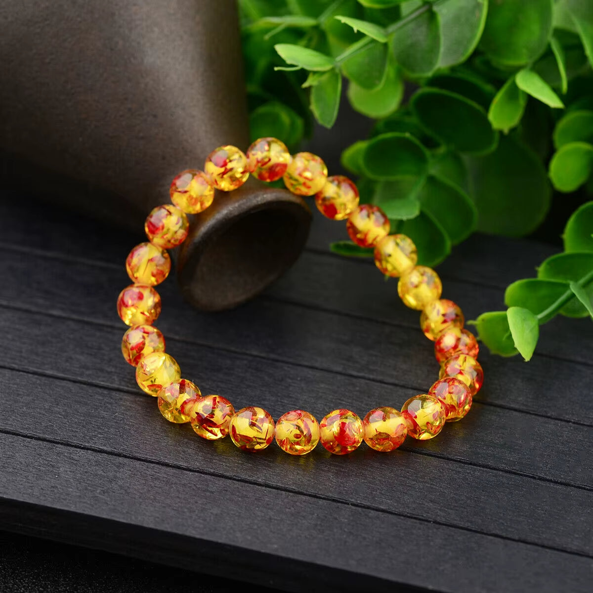 Bracelet Ambre à Perles Rondes