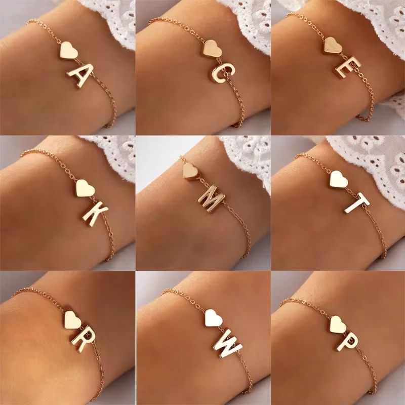 Bracelet Amitié Initiale à Chaine Dorée Fine
