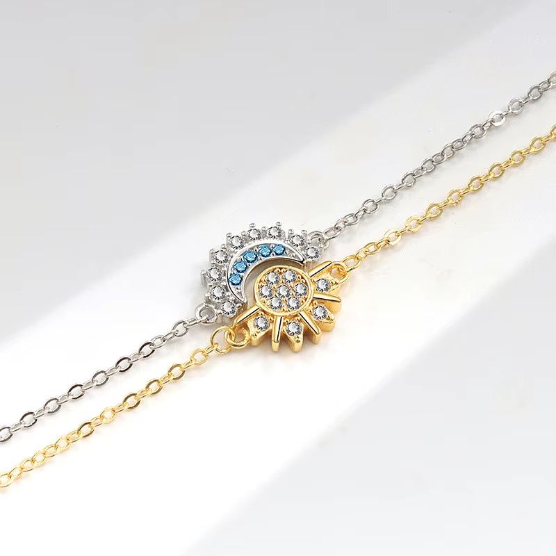 Bracelet Amitié Soleil et Lune en Acier Inoxydable