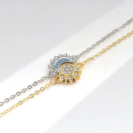 Bracelet Amitié Soleil et Lune en Acier Inoxydable