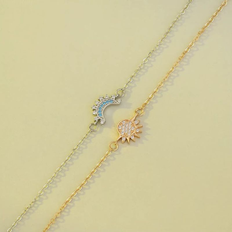Bracelet Amitié Soleil et Lune en Acier Inoxydable