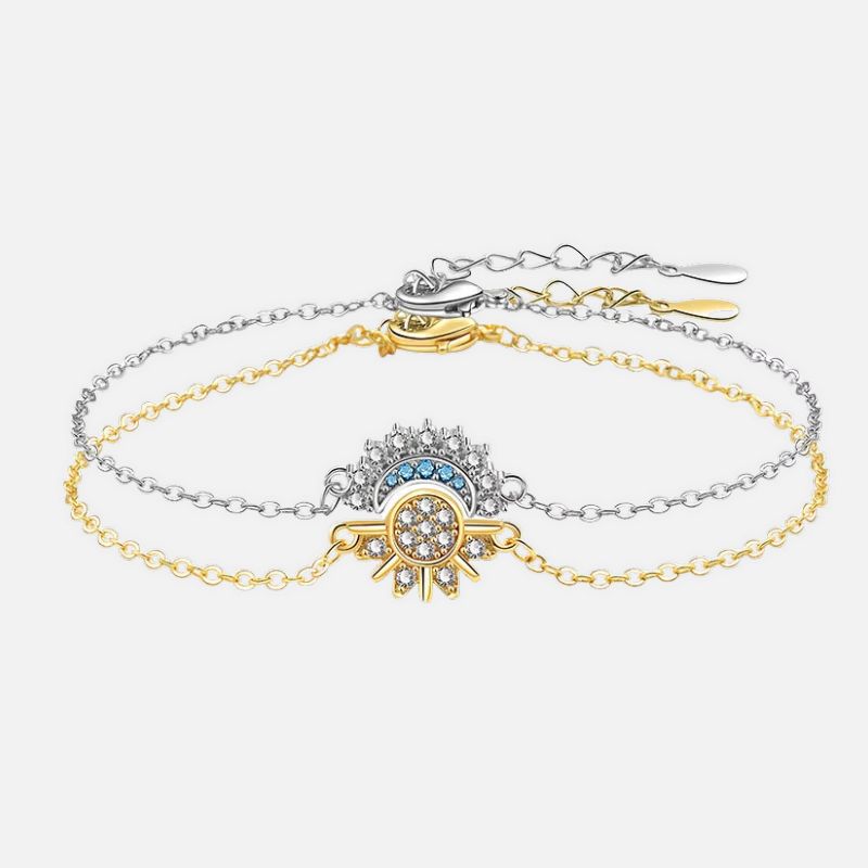 Bracelet Amitié Soleil Et Lune En Acier Inoxydable – La Maison Du Bracelet