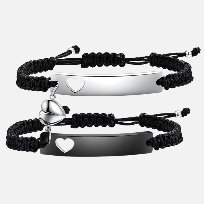 Bracelet Amour Homme et Femme Duo Corde et Acier Inoxydable