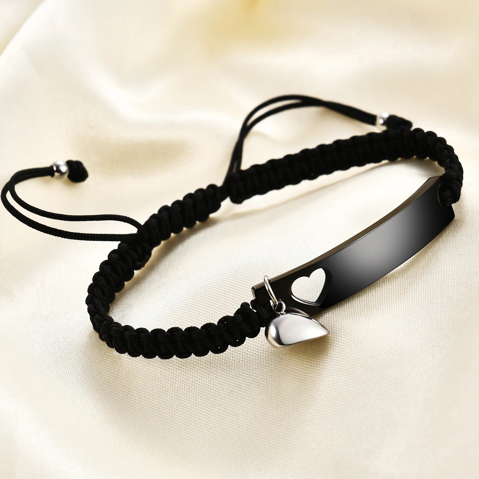 Bracelet Amour Homme et Femme Duo Corde et Acier Inoxydable