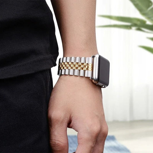 Bracelet Apple Watch Homme Bicolore - Acier Inoxydable