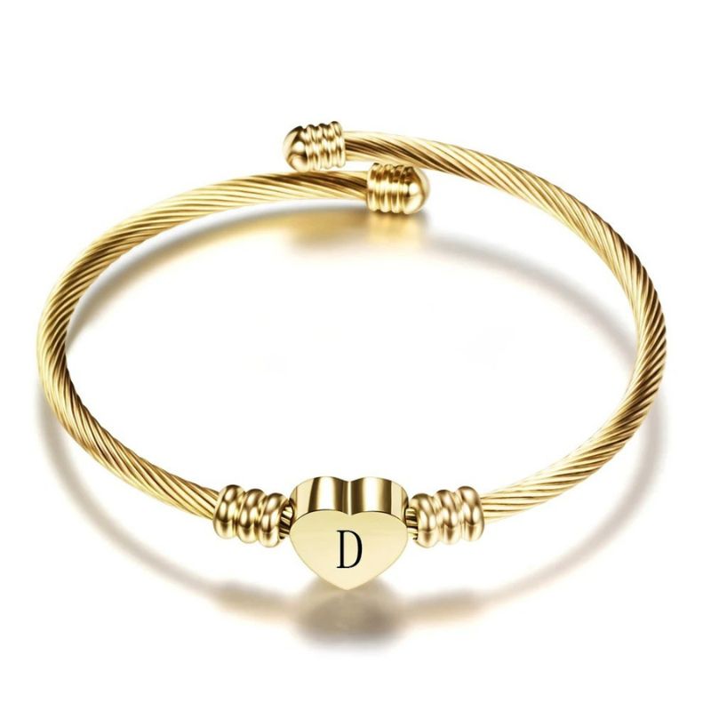 Bracelet Bébé Fille Cœur Initiale