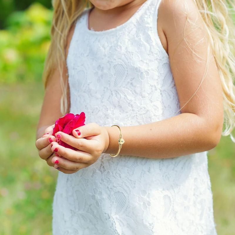 Bracelet Bébé Fille Cœur Initiale