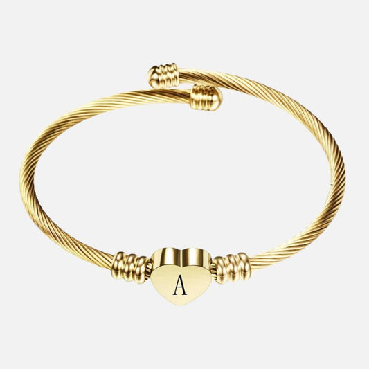 Bracelet Bébé Fille Cœur Initiale