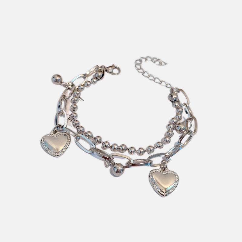 Bracelet Breloque en Acier Inoxydable Argenté