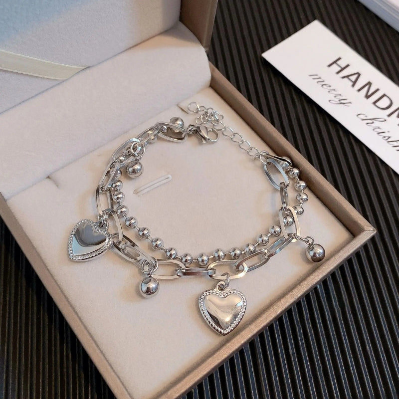 Bracelet Breloque en Acier Inoxydable Argenté