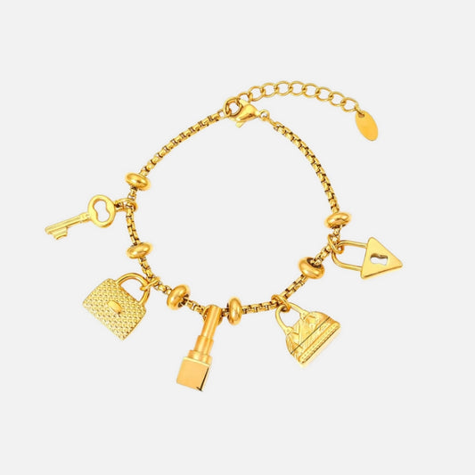 Bracelet Breloque Acier Inoxydable Multi-pendentifs