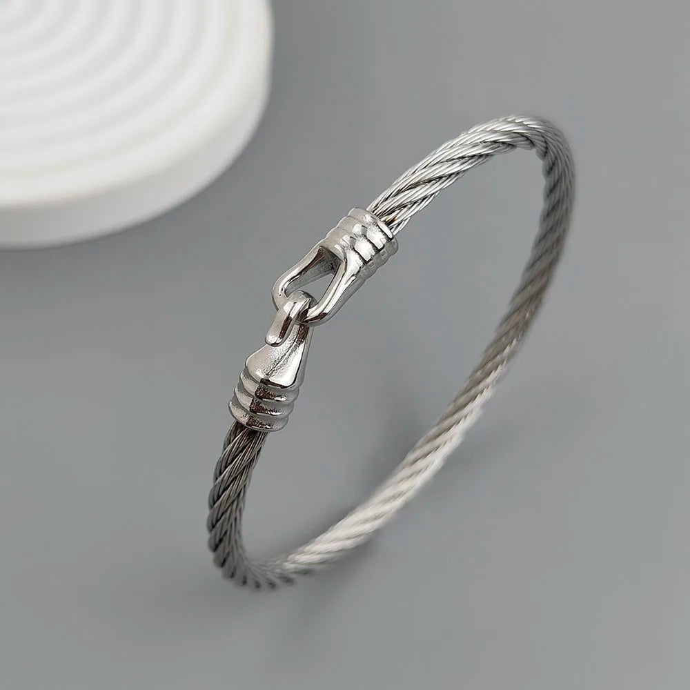Bracelet Câble Homme Fermoir Crochet – Acier Inoxydable