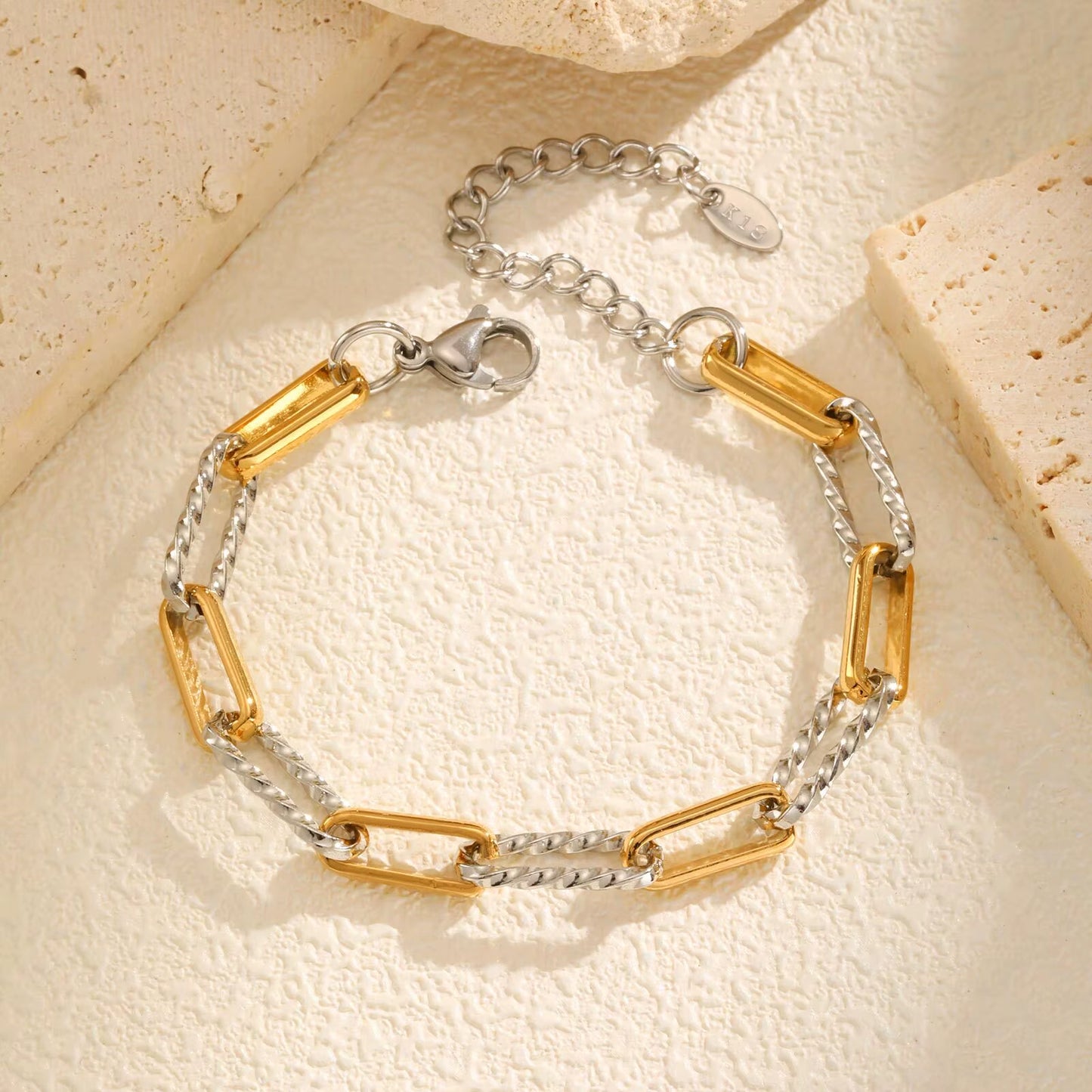 Bracelet Chaine Femme Bicolore