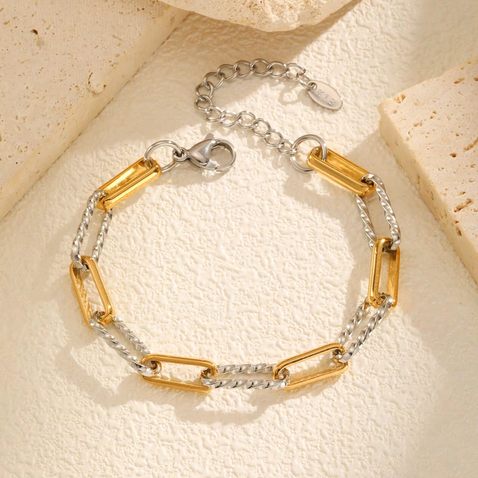 Bracelet Chaine Femme Bicolore