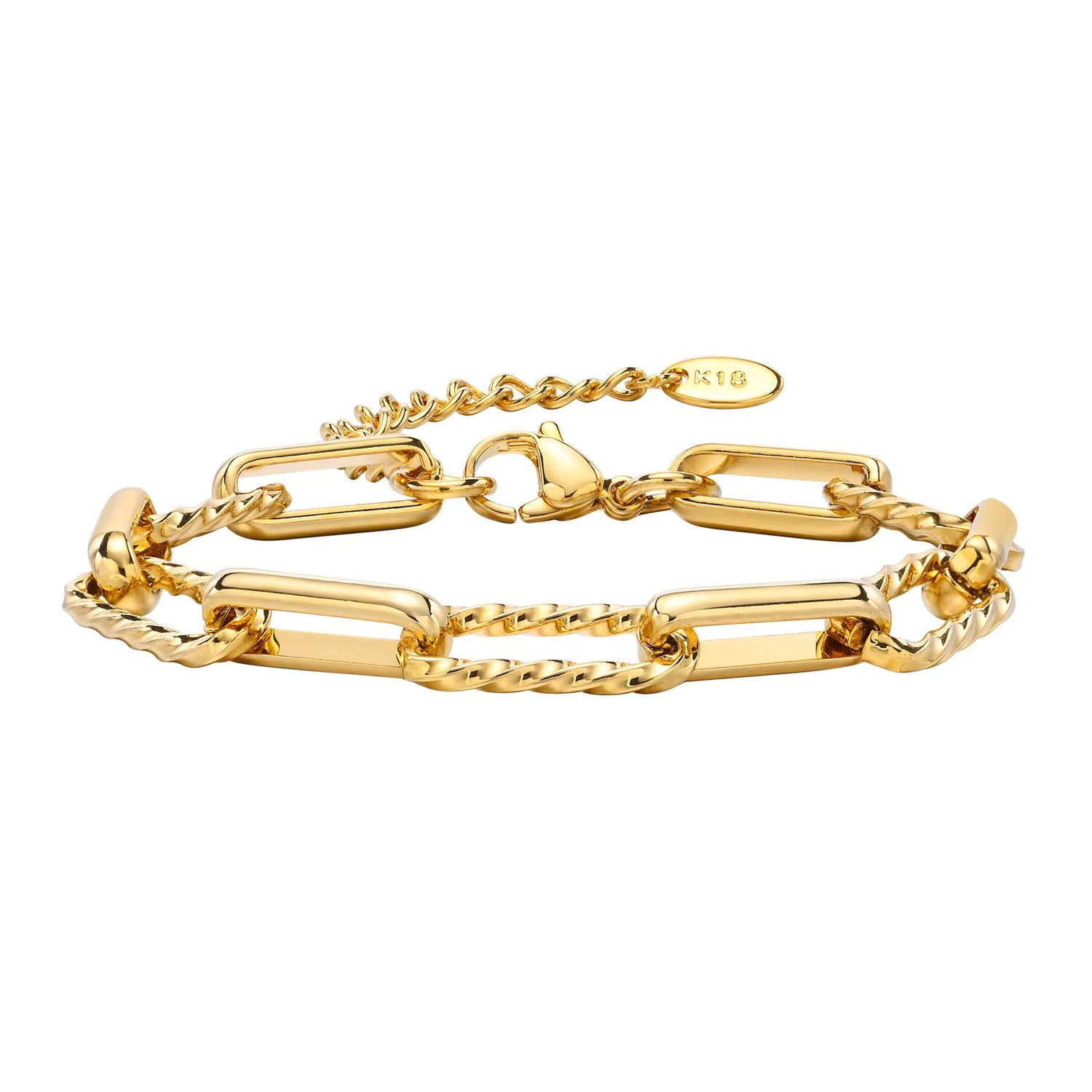 Bracelet Chaine Femme Torsadé sur fond blanc