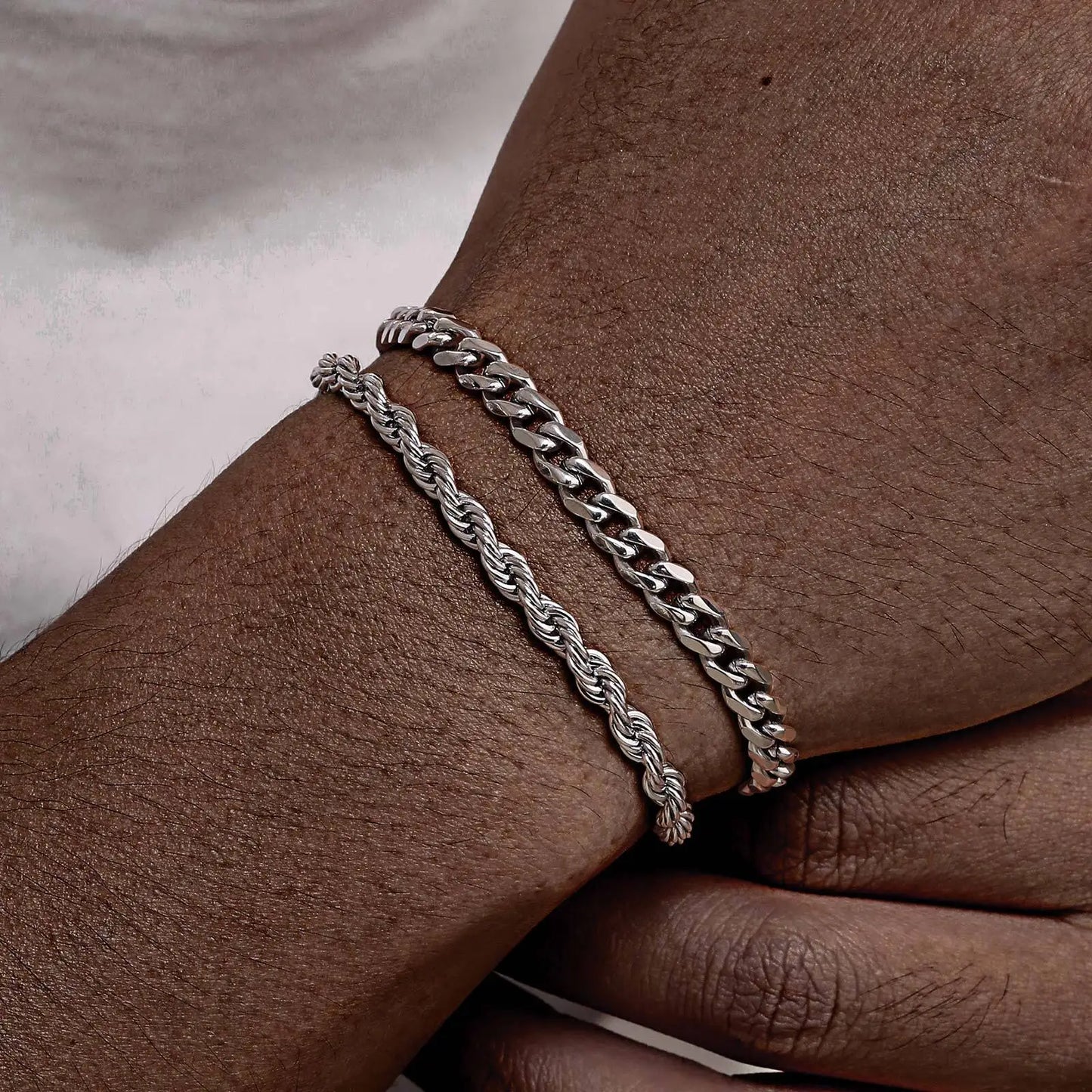Bracelet Chaine Homme Duo Acier Inoxydable