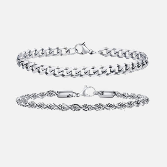 Bracelet Chaine Homme Duo Acier Inoxydable