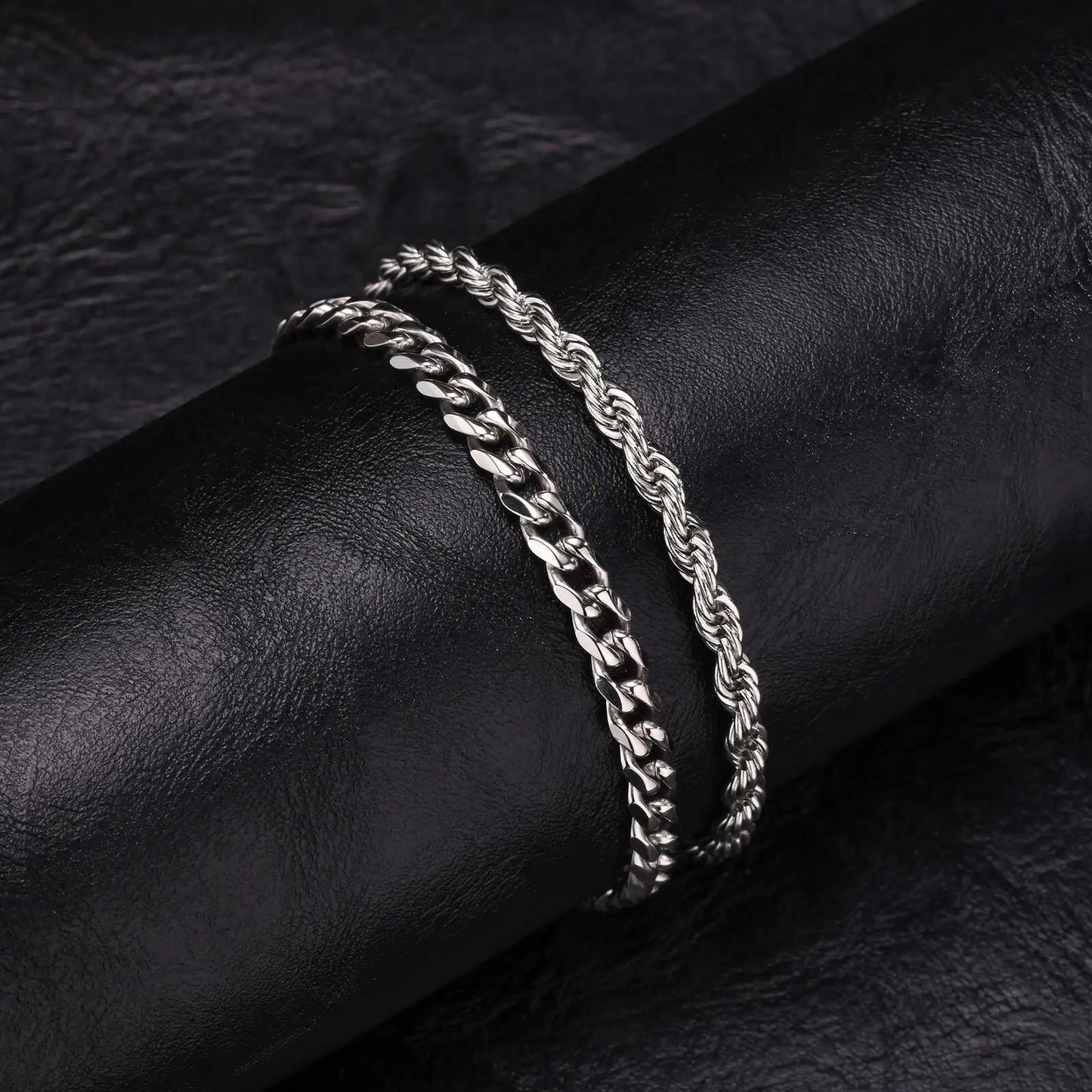 Bracelet Chaine Homme Duo Acier Inoxydable