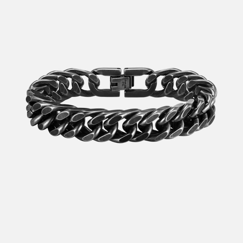 Bracelet Chaine Homme Noir Rock Acier Inoxydable