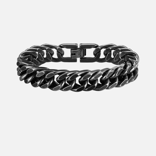 Bracelet Chaine Homme Noir Rock Acier Inoxydable