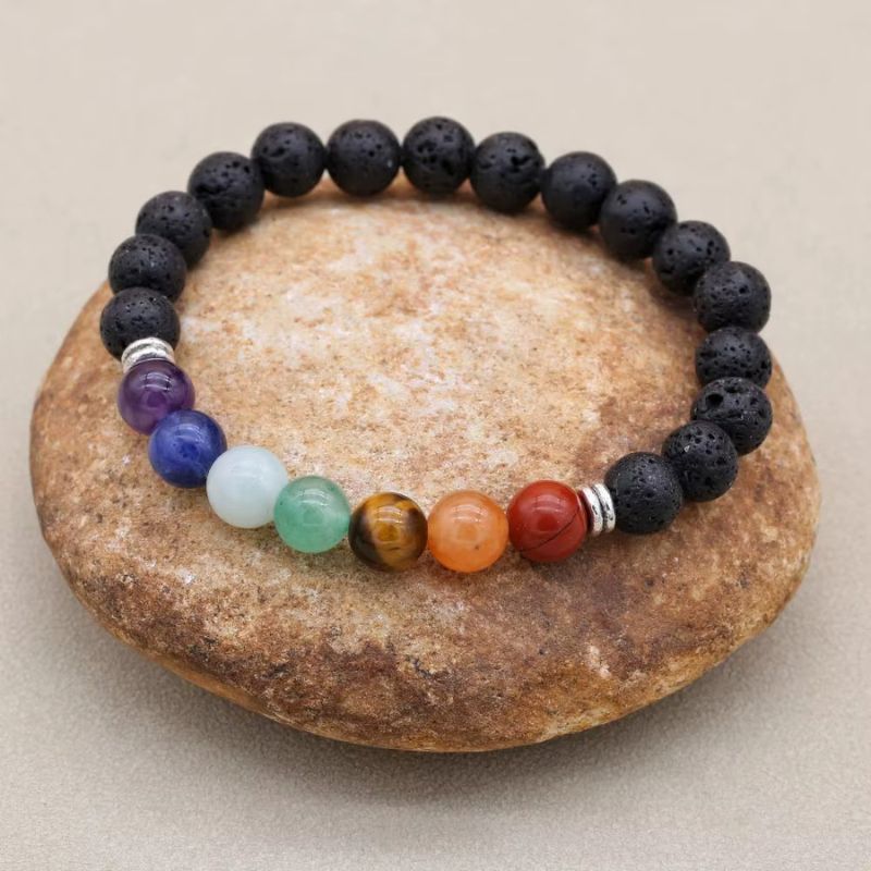Bracelet Chakra et Pierre de Lave