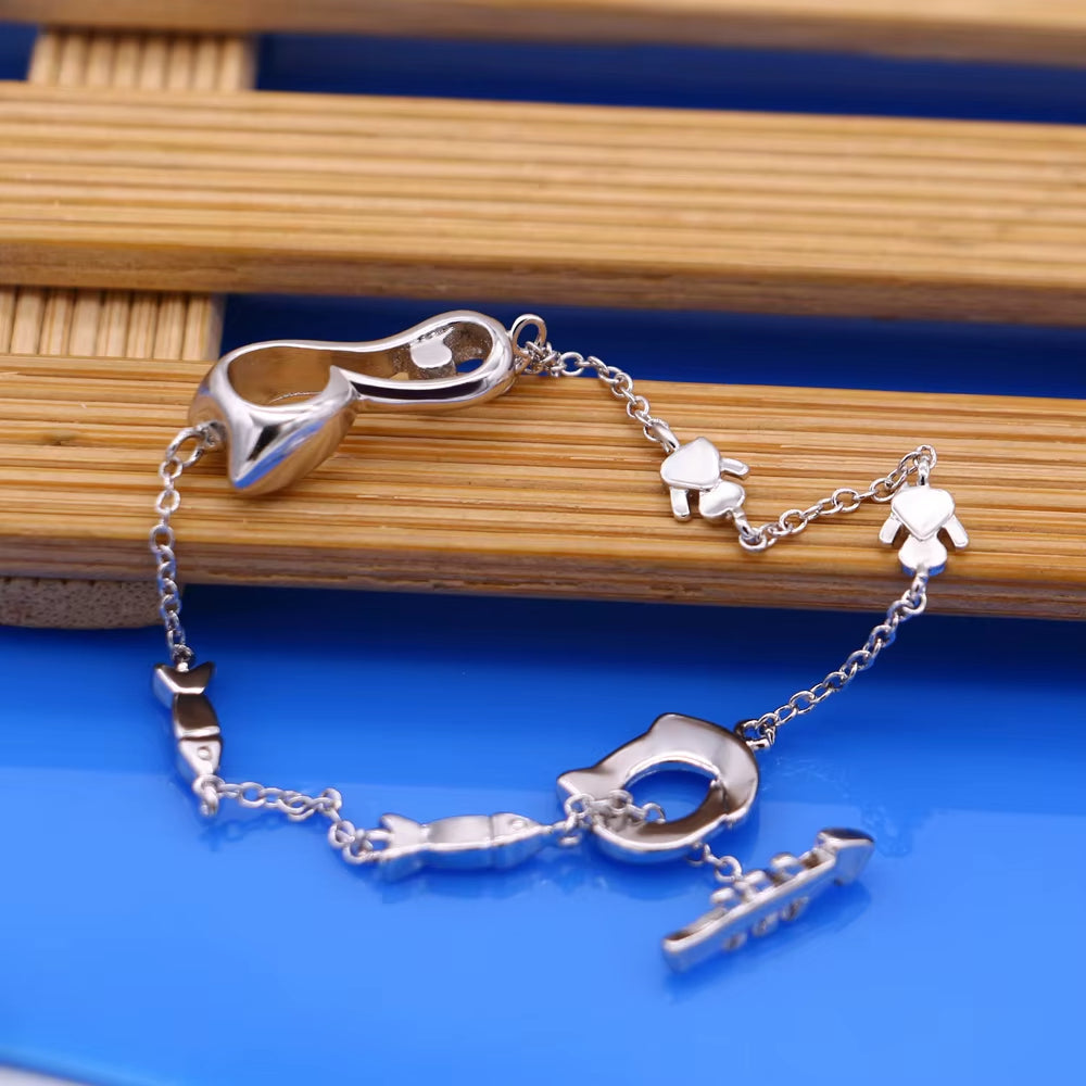 Bracelet Chat Original en Argent