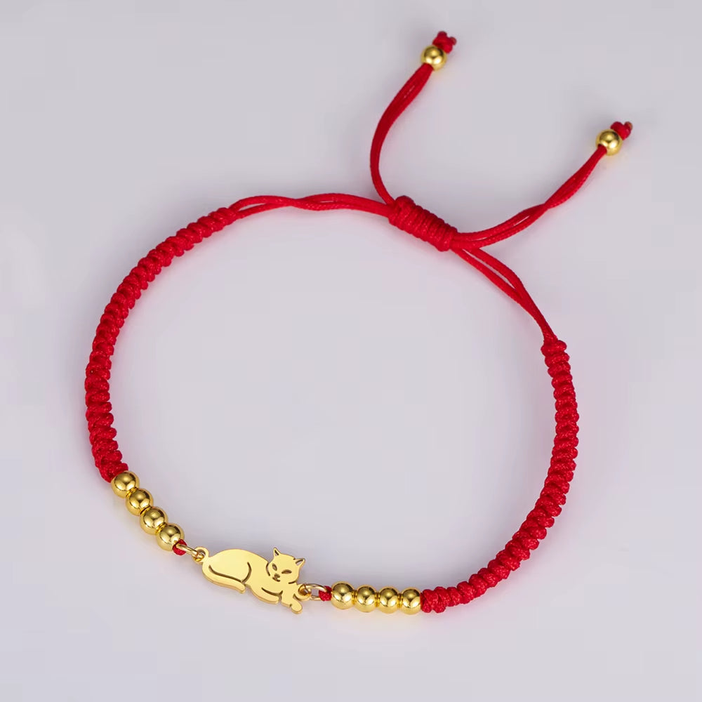 Bracelet Chat Tressé et Coloré sur fond gris