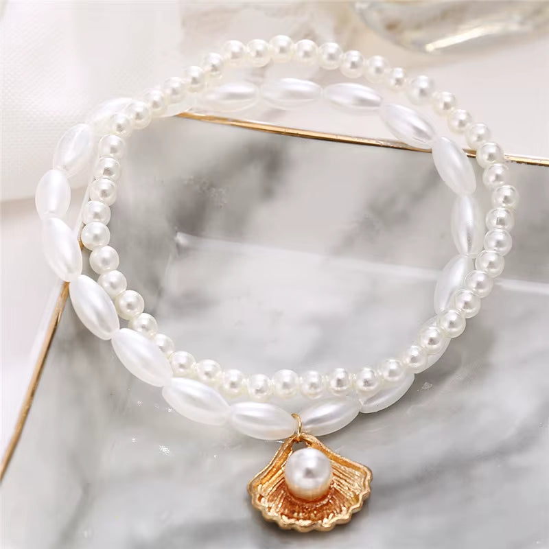 Bracelet Cheville Femme Pendentif Coquillage