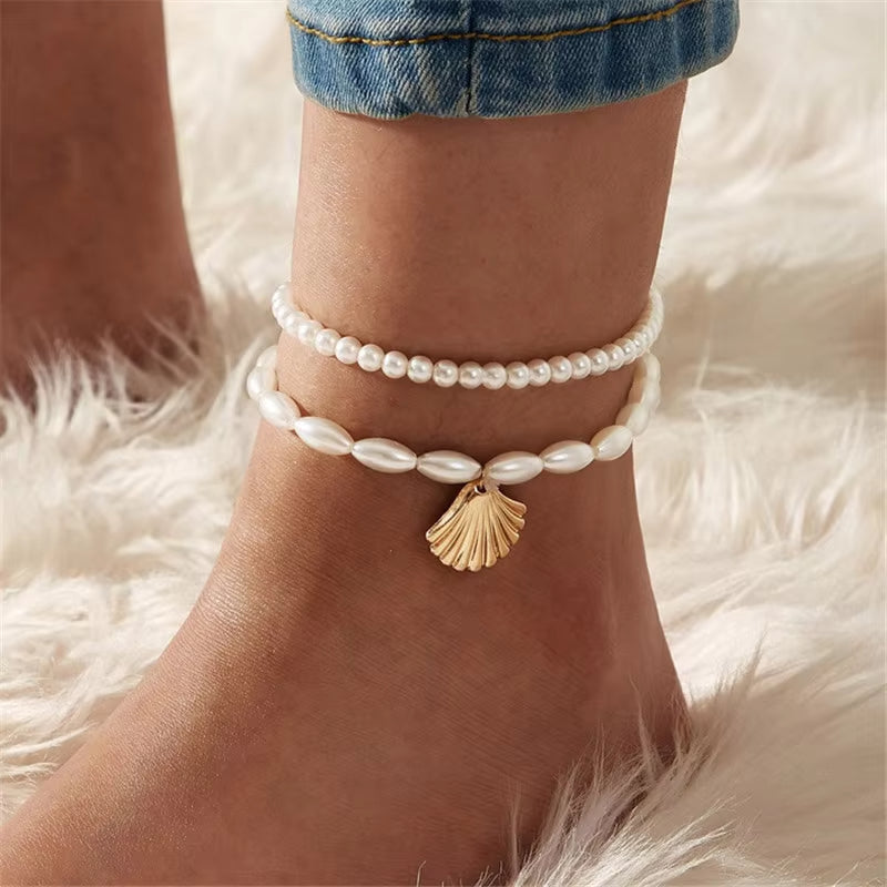 Bracelet Cheville Femme Pendentif Coquillage
