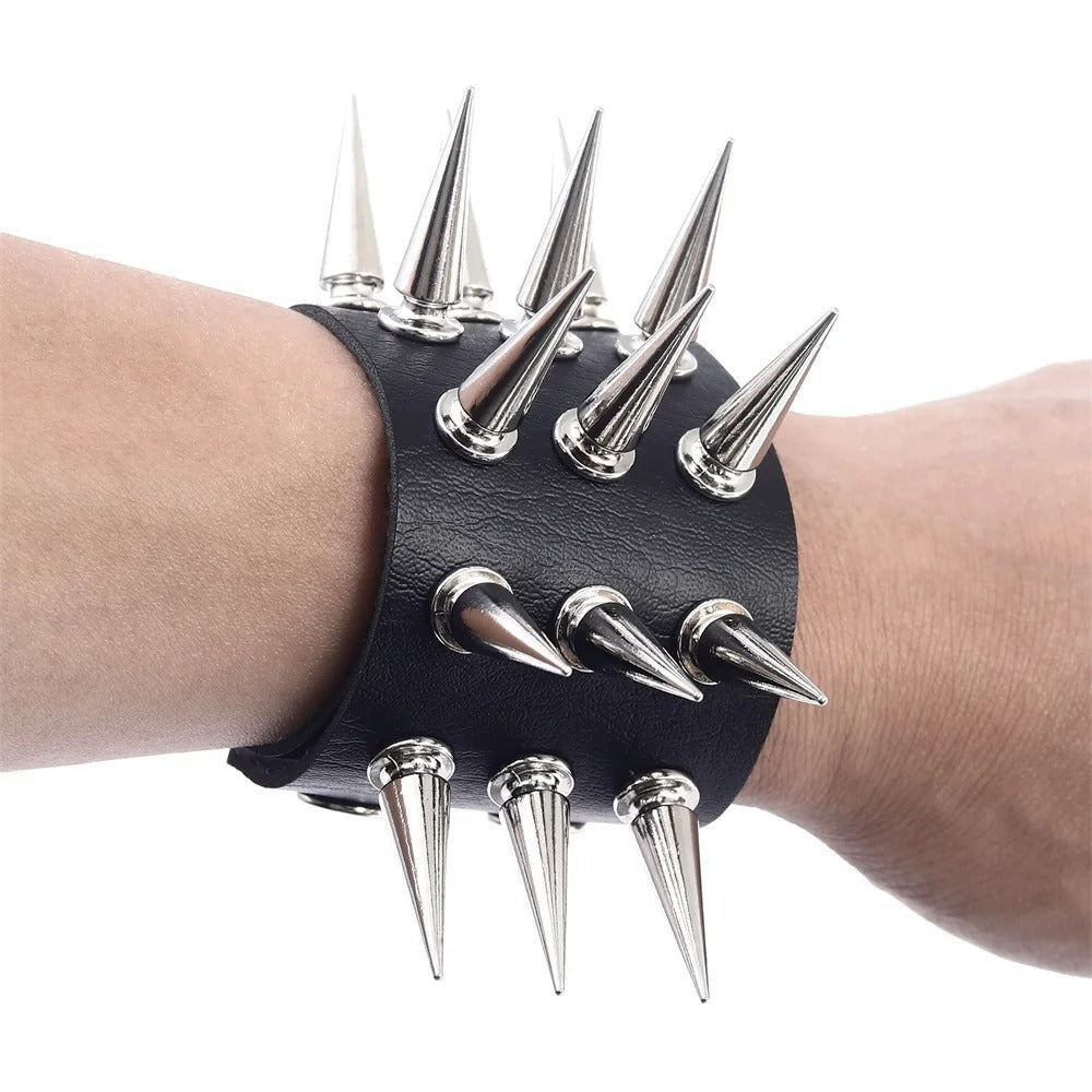 Bracelet Clou Homme Large Noir