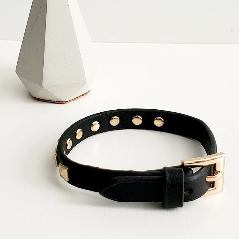 Bracelet Clou Homme Similicuir Réglable