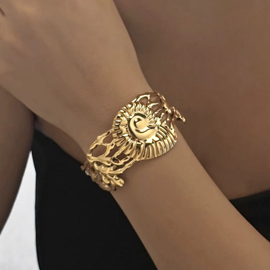 Bracelet Coquillage Femme Nautile Corail – Acier Inoxydable