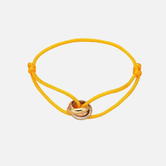 Bracelet Cordon Femme Anneaux Enlacés Acier Inoxydable