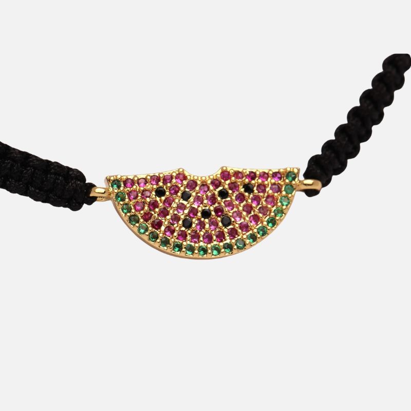 Bracelet Cordon Femme Demi-Lune Colorée