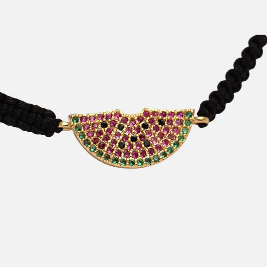 Bracelet Cordon Femme Demi-Lune Colorée