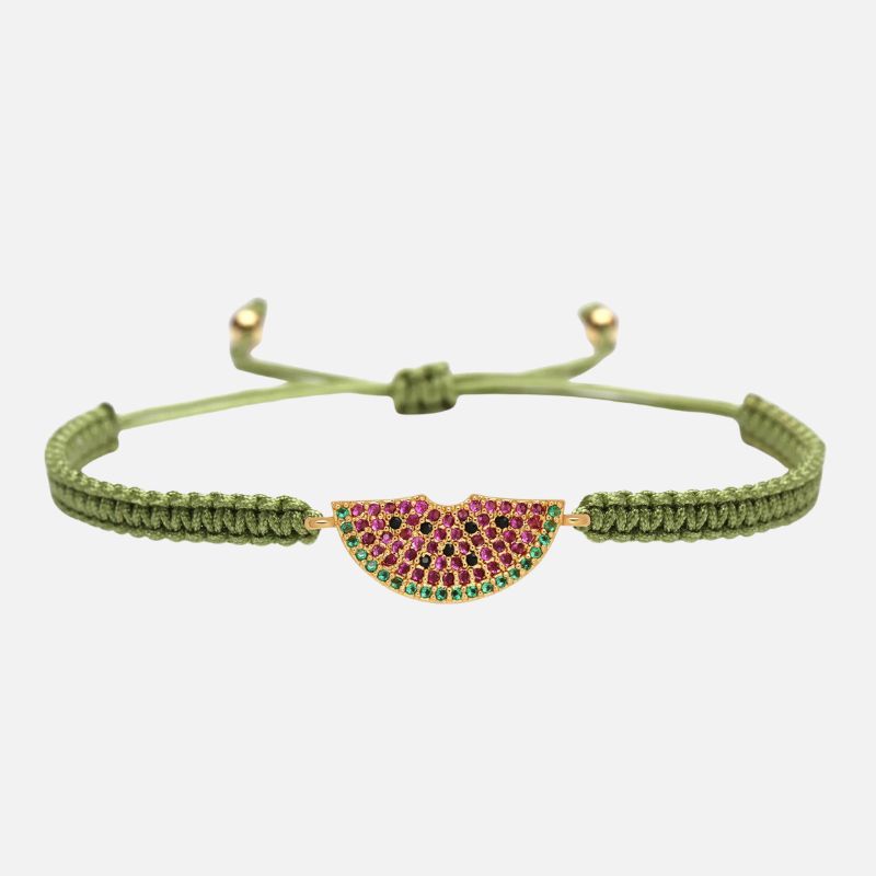 Bracelet Cordon Femme Demi-Lune Colorée