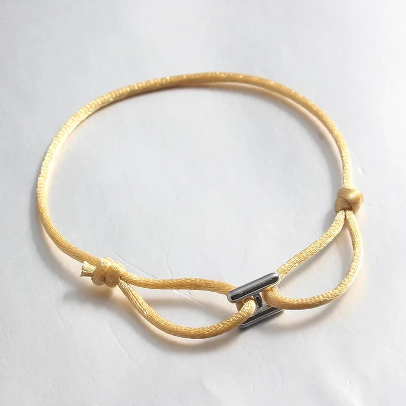 Bracelet Cordon Femme Satiné Acier Inoxydable