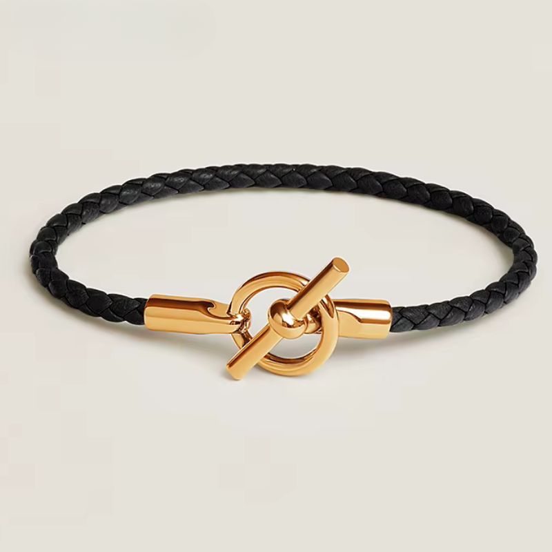 Bracelet Cordon Femme Tressé Fermoir Bâton