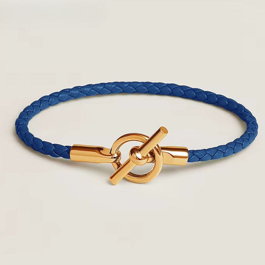 Bracelet Cordon Femme Tressé Fermoir Bâton