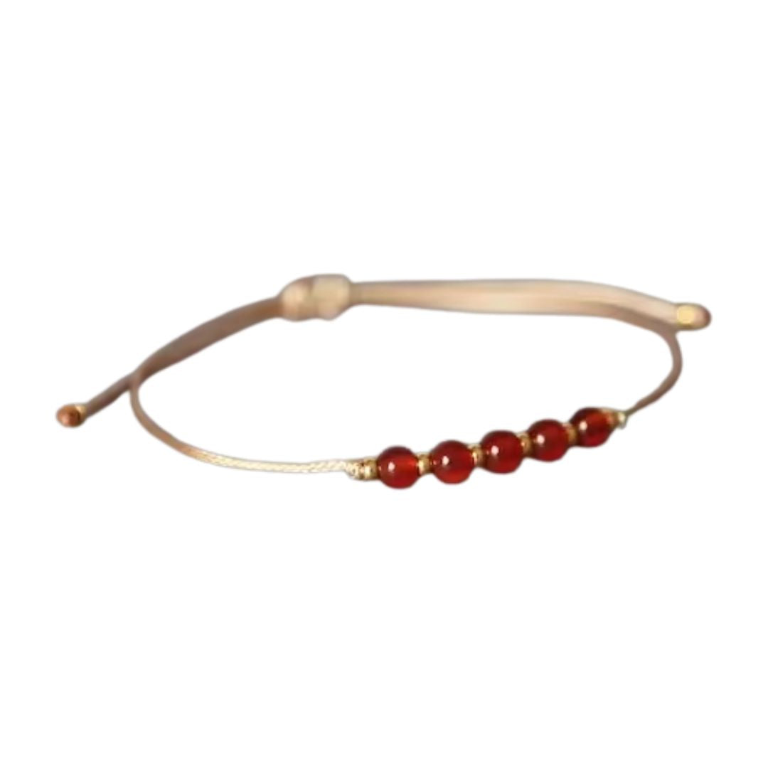 Bracelet Cornaline Réglable sur fond blanc