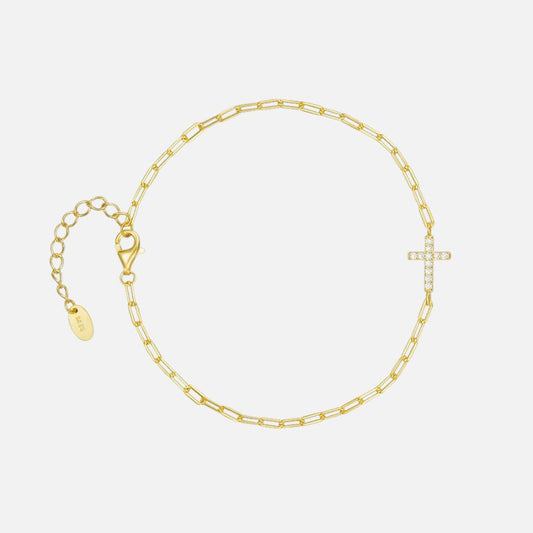 Bracelet Croix Femme Scintillante