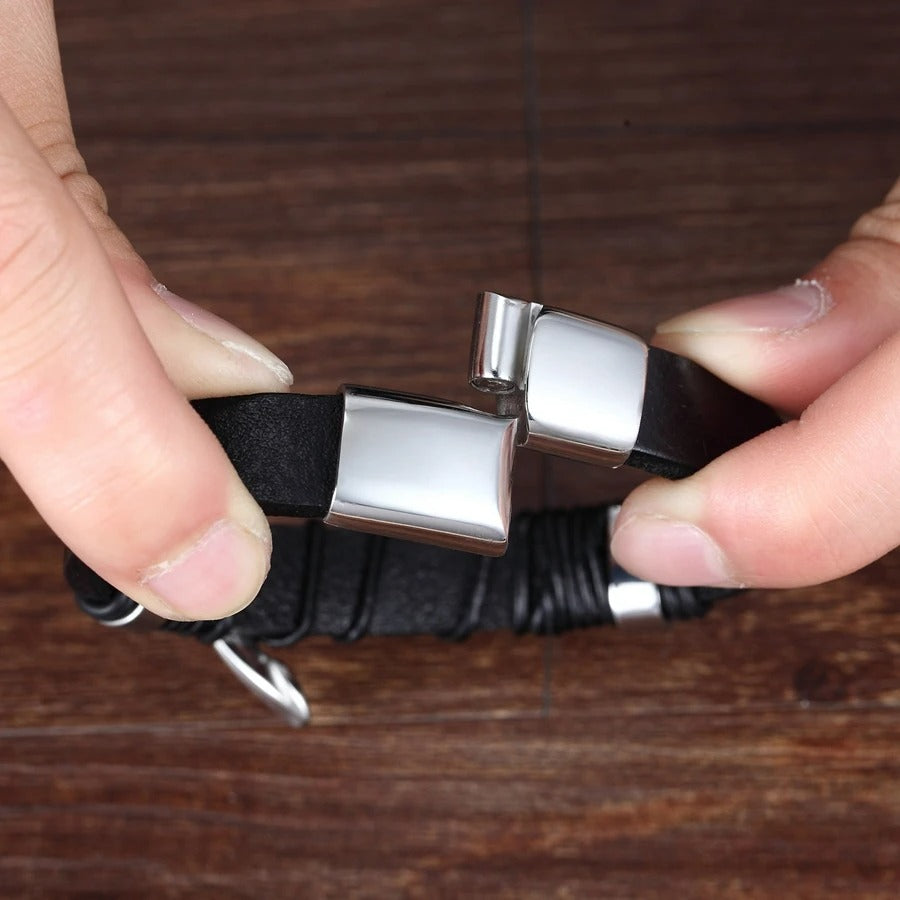 Bracelet Croix Homme Élégance – Acier Inoxydable