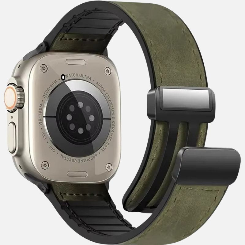 Bracelet Cuir Apple Watch avec Attache Magnétique