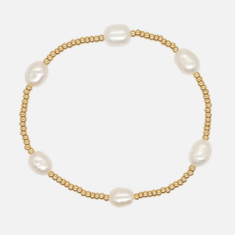 Bracelet Elastique à Perles Nacrées Ensemble de 4